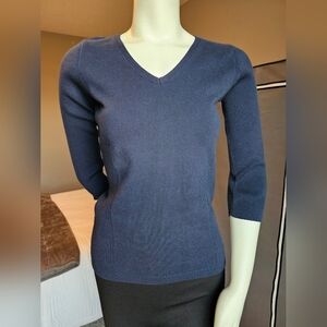 Navy V-Neck Sweater